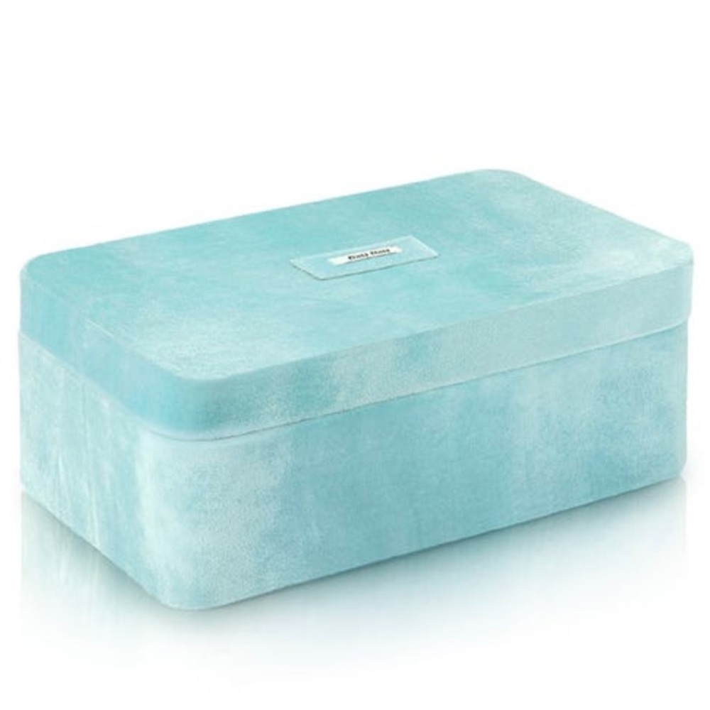 MIU MIU Aqua Velvet Jewelry Box blue green purse cosmetics bridal